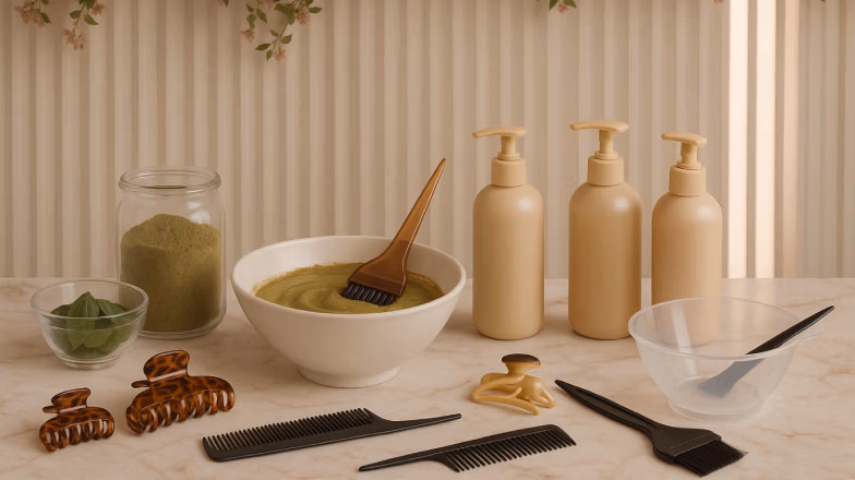 Hair coloring tools and products prepared for ammonia-free and traditional hair colour treatment