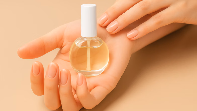 Applying cuticle oil to hydrate nails and extend manicure longevity